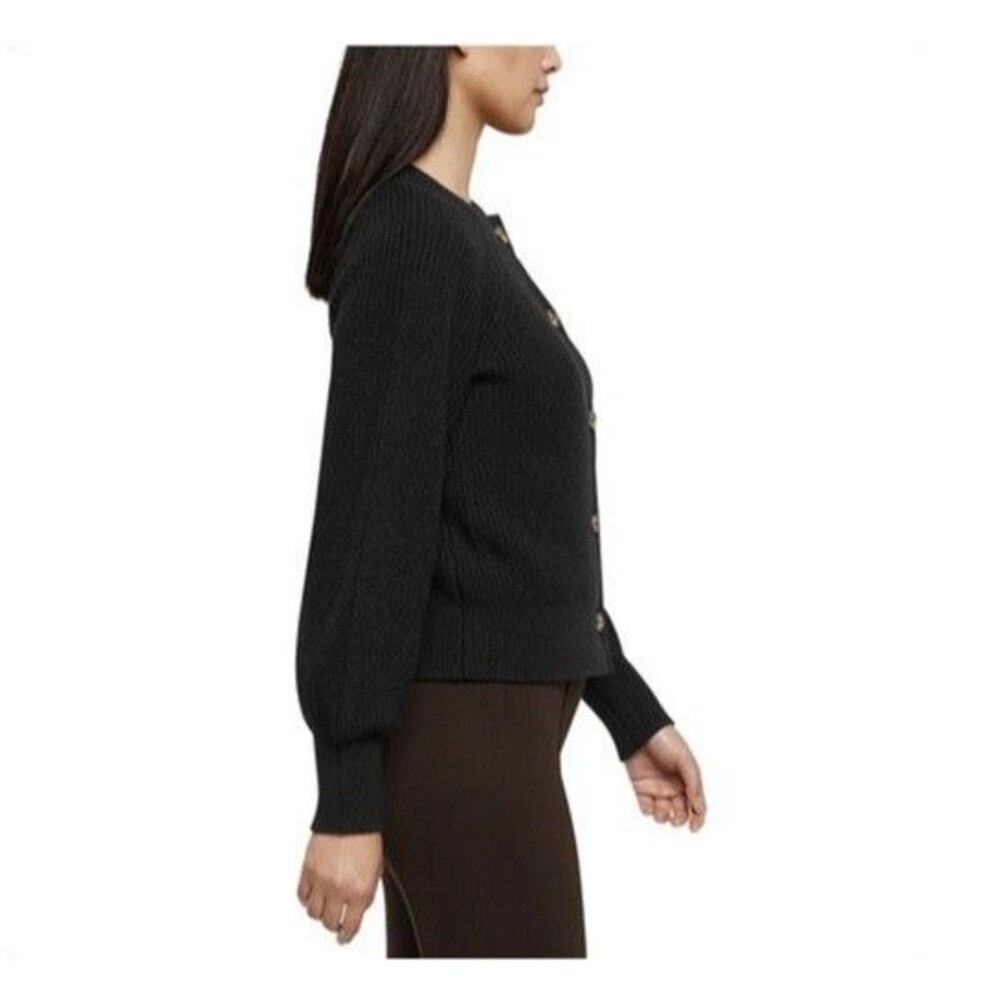 Banana Republic Women's 5 Button Cardigan Sweater Balloon Sleeve Black XL NWT - Picture 2 of 3